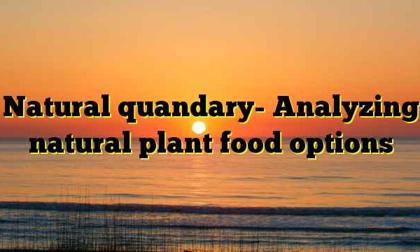 Natural quandary- Analyzing natural plant food options
