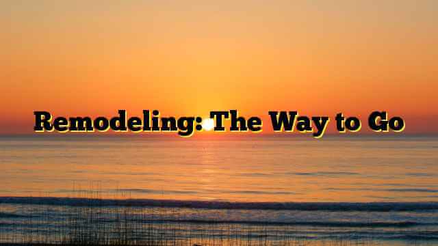 Remodeling: The Way to Go